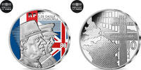 France 10 Euro De Gaulle - Churchill, Silver -