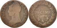 France Decime Coin, Dupré, Paris, Bronze, KM:636.1 -