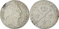 France 1/4 Ecu Coin, Louis XIV, 20 Sols aux insignes, Paris -