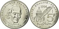 France 5 Francs Coin, Voltaire, Paris, ESSAI, Nickel, KM:1063 -