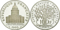 France 100 Francs Coin, Panthéon, Paris, BE, Silver -