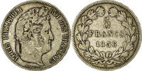 France 5 Francs Coin, Louis-Philippe, Bordeaux, Silver -