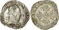 France Franc au Col Plat Coin, Henri III, Bordeaux, Silver -
