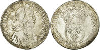 France Ecu Coin, Louis XIV, Écu à la mèche longue, Rennes -