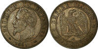 France 2 Centimes Coin, Napoleon III, Napoléon III, Bordeaux -