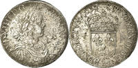 France Ecu Coin, Louis XIV, Écu à la mèche longue, Troyes -