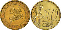 Monaco 10 Euro Cent Prince Rainier III, Brass, KM:170 -