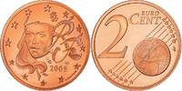 France 2 Euro Cent Proof / BE, Copper Plated Steel, KM:1283 -