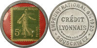 France 5 Centimes Coin, Crédit Lyonnais, Timbre-Monnaie, Aluminium -