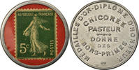 France 5 Centimes Coin, Chicorée Pasteur, Timbre-Monnaie -