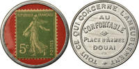 France 5 Centimes Coin, Au Confortable, Douai, Timbre-Monnaie -