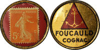 France 5 Centimes Coin, Foucault Cognac, Timbre-Monnaie, Métal -