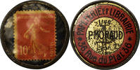 France 10 Centimes Coin, Papeterie et Librairie Moraud, Lyon, Timbre-Monnaie -