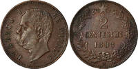 Italy 2 Centesimi Coin, Umberto I, Rome, Copper, KM:30 -