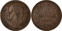 Italy 2 Centesimi Coin, Umberto I, Rome, Copper, KM:30 -