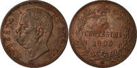Italy 2 Centesimi Coin, Umberto I, Rome, Copper, KM:30 -