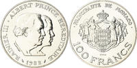 Monaco 100 Francs Coin, Rainier III et Albert, ESSAI, Silver -
