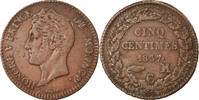 Monaco 5 Centimes, Cinq Coin, Honore V, Copper -