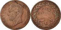 Monaco 5 Centimes, Cinq Coin, Honore V, Copper -
