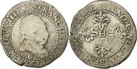 France Demi Franc Coin, Henri III, Rouen, Silver -