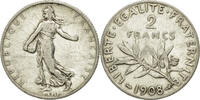 France 2 Francs Coin, Semeuse, Paris, Silver, KM:845.1 -