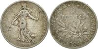 France 2 Francs Coin, Semeuse, Paris, Silver, KM:845.1 -