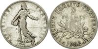 France 2 Francs Coin, Semeuse, Paris, Silver, KM:845.1 -