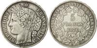 France 5 Francs Coin, Cérès, Paris, Silver, KM:819 -