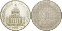 France 100 Francs Coin, Panthéon, Paris, Silver, KM:951.1 -
