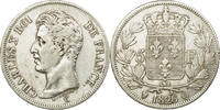 France 5 Francs Coin, Charles X, Perpignan, Silver -