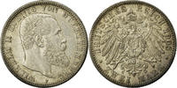 German States 2 Mark Coin, WURTTEMBERG, Wilhelm II, Freudenstadt -