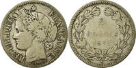 France 2 Francs Coin, Cérès, Bordeaux, Silver, KM:816.2 -