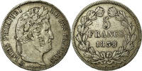 France 5 Francs Coin, Louis-Philippe, Bordeaux, Silver -