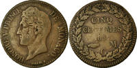 Monaco 5 Centimes, Cinq Coin, Honore V, Cast Brass -