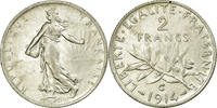 France 2 Francs Coin, Semeuse, Castelsarrasin, Silver -