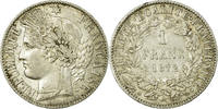 France Franc Coin, Cérès, Paris, Silver, KM:822.1 -