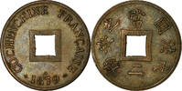 FRENCH COCHIN CHINA 2 Sapeque Coin, Paris, Bronze, KM:2 -