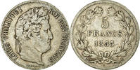 France 5 Francs Coin, Louis-Philippe, Strasbourg, Silver -