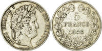 France 5 Francs Coin, Louis-Philippe, Strasbourg, Silver -