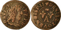 France Denier Tournois Coin, DOMBES, Gaston d'Orléans, Trévoux -