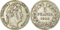 France 5 Francs Coin, Louis-Philippe, Bordeaux, Silver -
