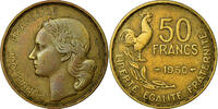 France 50 Francs Coin, Guiraud, Paris, Aluminum-Bronze -