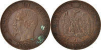 France 2 Centimes Coin, Napoleon III, Napoléon III, Bordeaux -