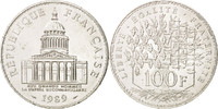France 100 Francs Coin, Panthéon, Paris, Silver, KM:951.1 -