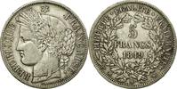 France 5 Francs Coin, Cérès, Strasbourg, Silver -