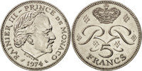 Monaco 5 Francs Coin, Rainier III, Copper-nickel, KM:150 -