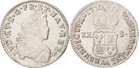France 20 Sols, 1/6 ECU Coin, Louis XV, 1/6 Écu (XX – S) de France-Navarre -