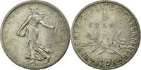 France Franc Coin, Semeuse, Paris, Silver, KM:844.1 -
