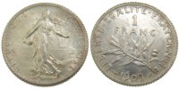 France Franc Coin, Semeuse, Silver, Gadoury:467 -