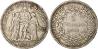 France 5 Francs Coin, Hercule, Bordeaux, Silver, KM:756.4 -